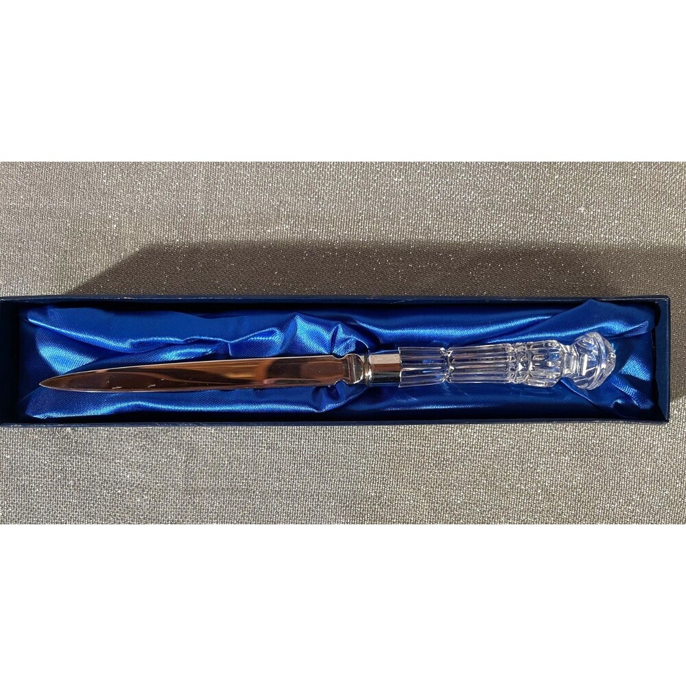 Vintage 80s Waterford Crystal Letter Opener Lismore Pattern 1980s Wedding Gift